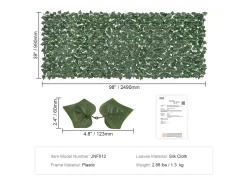 Sebe Artificial SucceBuy Tela de Cerca de Privacidade com Folhas de Hera Artificial de 99.06 x 248.92 cm, para Sebe