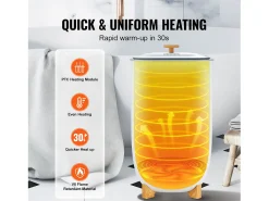 Secador de Toalhas SucceBuy, Balde de Aquecimento de Toalhas 35L, Tela LED, Função de Secagem, Minuterio, Branco