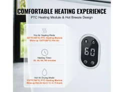 Secador de Toalhas SucceBuy, Balde de Aquecimento de Toalhas 35L, Tela LED, Função de Secagem, Minuterio, Branco