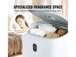 Secador de Toalhas SucceBuy, Balde de Aquecimento de Toalhas 35L, Tela LED, Função de Secagem, Minuterio, Branco