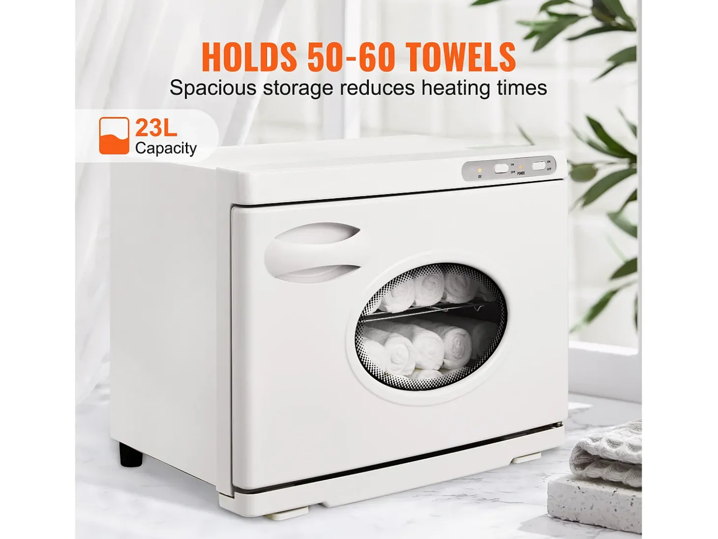 Secador de Toalhas SucceBuy Aquecedor 23 L 2 Suportes de Aço Inoxidável, Contém 50 a 60 Toalhas