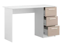 Secretária 3 gavetas em carvalho e branco, Essentiel, Fabricado em França - Parisot