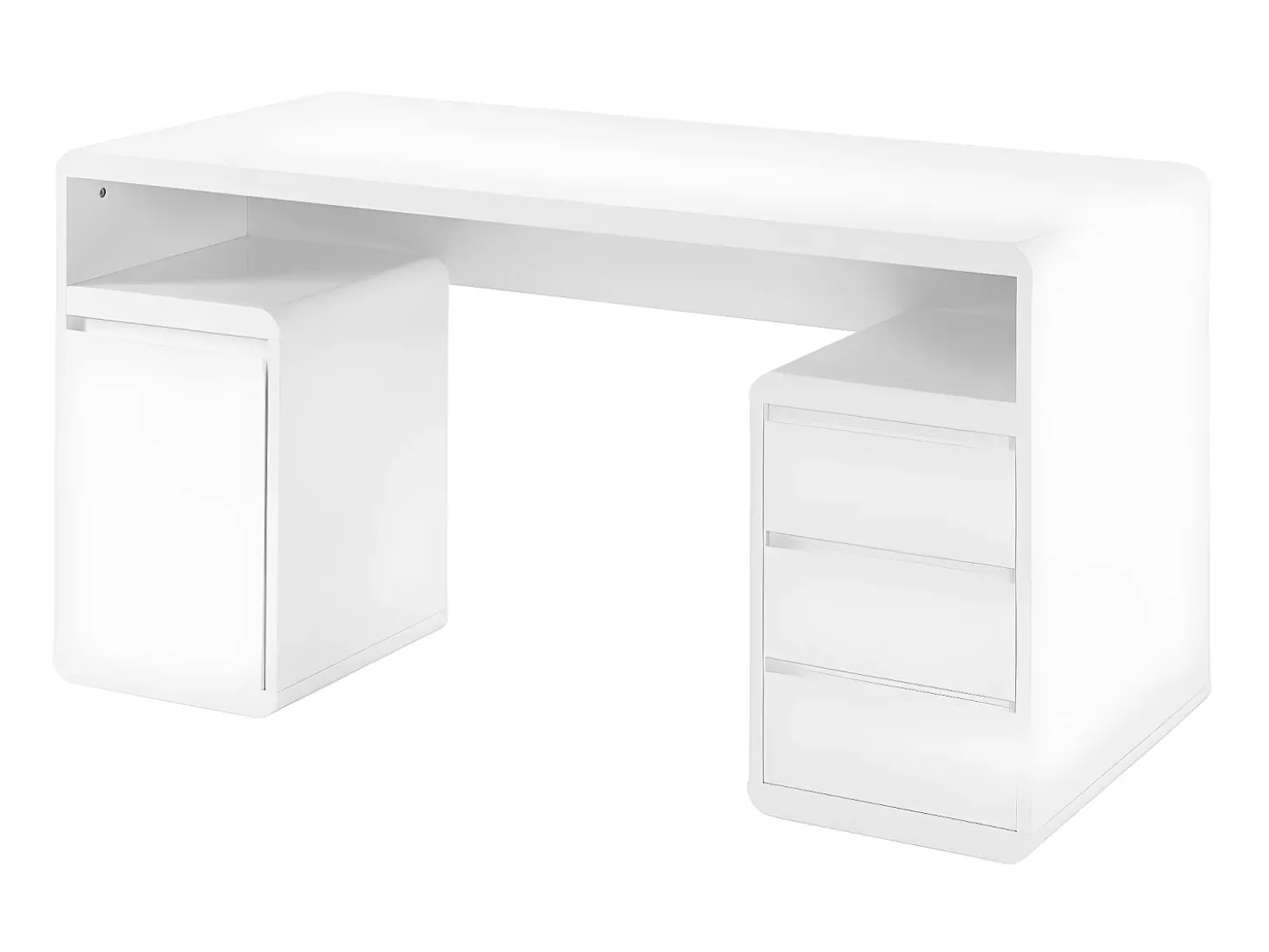 Secretária arrumação e 3 gavetas SERGUEI - MDF lacado branco