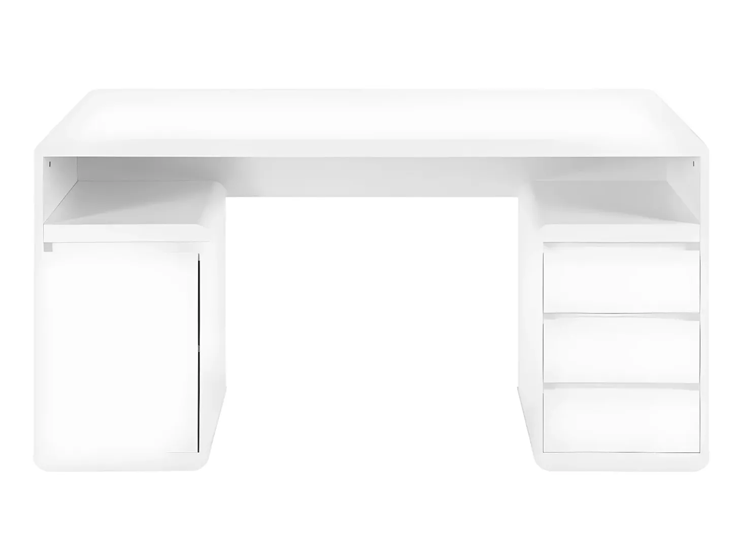 Secretária arrumação e 3 gavetas SERGUEI - MDF lacado branco