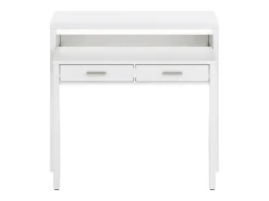 Secretária Billings, Secretária com tampo extensível, Secretária para PC com 2 gavetas, 99x36h88 cm, Branco