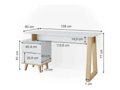 Secretária branco 138x60x77 nautica