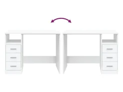 Secretária c/ gavetas 102x50x76 cm derivados de madeira branco