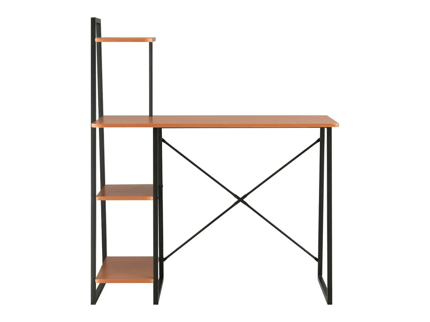 Secretária c/ unidade prateleiras 102x50x117cm preto e castanho