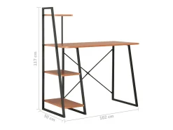 Secretária c/ unidade prateleiras 102x50x117cm preto e castanho