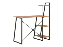Secretária c/ unidade prateleiras 102x50x117cm preto e castanho