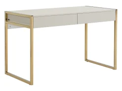 Secretária com 2 gavetas em MDF e metal bege e dourado - MASON de Pascal Morabito