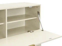 Secretária com 2 portas e 3 gavetas em MDF e metal cor bege - ERWIN