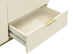Secretária com 2 portas e 3 gavetas em MDF e metal cor bege - ERWIN
