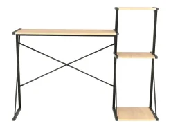 Secretária com prateleira 116x50x93 cm preto e carvalho