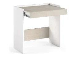 Secretária Dbeltra, Secretária moderna com gaveta, Mesa de estudo ou escritório para porta-livros para PC, 100% Fabricado em Itália, 80x40h79 cm, Branco e Carvalho