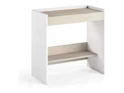 Secretária Dbeltra, Secretária moderna com gaveta, Mesa de estudo ou escritório para porta-livros para PC, 100% Fabricado em Itália, 80x40h79 cm, Branco e Carvalho