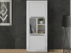 Secretária de canto amovível 2 gavetas e 2 portas cor branco. EVAN