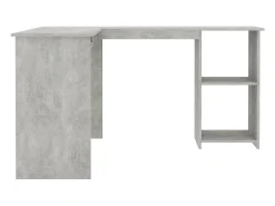 Secretária de canto forma L 120x140x75cm contraplacado cinzento