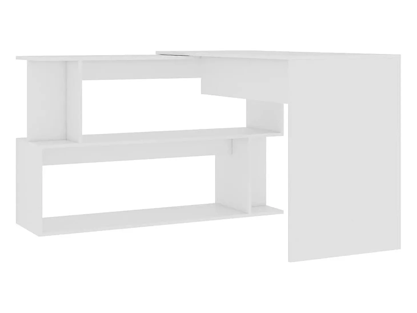 Secretária de canto 200x50x76 cm derivados de madeira branco