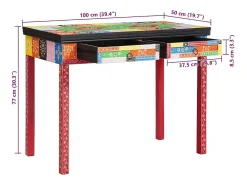 Secretária de escrita com gaveta Multicolor 100 x 50 x 77 cm