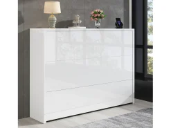 Secretária dobrável com carregador sem fios - 115 x 51 x 93 cm - Aparador e secretária 2 em 1 - aglomerado - branco