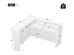 Secretária dobrável com carregador sem fios - 115 x 51 x 93 cm - Aparador e secretária 2 em 1 - aglomerado - branco