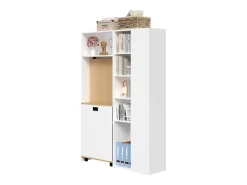 Secretária dobrável com prateleiras + USB - 104 x 30,5 x 160 cm - Estante e secretária 2 em 1 - MDF - branco