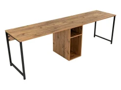 Secretária dupla com arrumação cor natural e preto - DERVILO