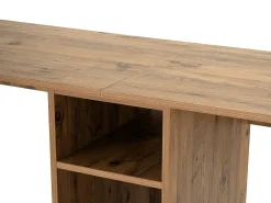 Secretária dupla com arrumação cor natural e preto - DERVILO