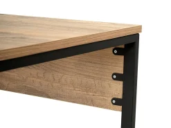 Secretária dupla com arrumação cor natural e preto - DERVILO