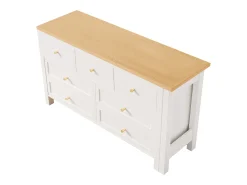 Secretária e aparador 2 em 1 - 120 x 40 x 70 cm - rotação 360° - com 7 gavetas - aglomerado - branco