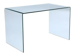 Secretária ELSTRON - Vidro curvo 12mm - Transparente - 120cm
