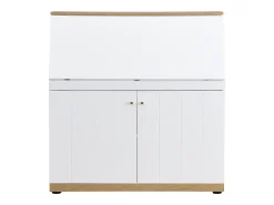 Secretária em MDF cores branco e natural - DUTASI