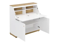 Secretária em MDF cores branco e natural - DUTASI
