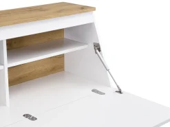 Secretária em MDF cores branco e natural - DUTASI