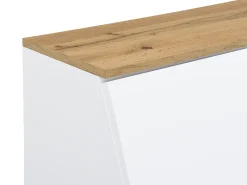 Secretária em MDF cores branco e natural - DUTASI