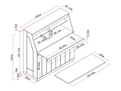 Secretária em MDF cores branco e natural - DUTASI