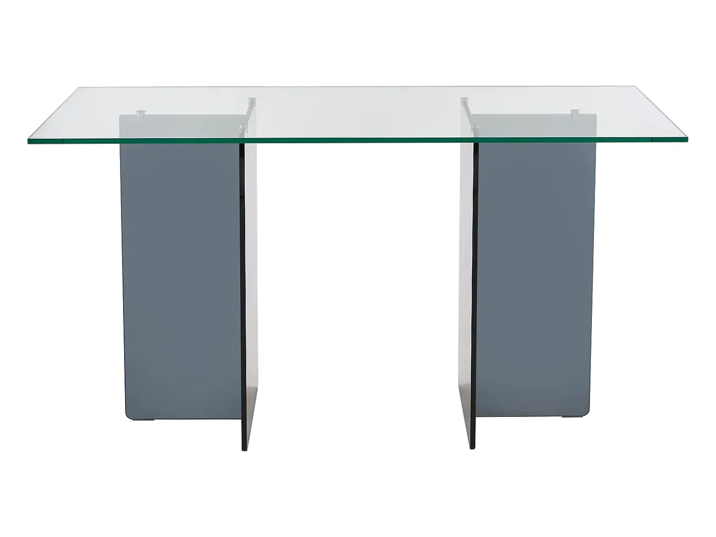 Secretária em vidro temperado transparente e antracite - BYLENA