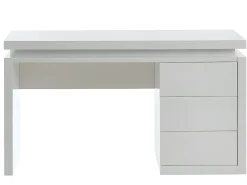 Secretária EMERSON - 3 gavetas - MDF lacado a branco - LEDs