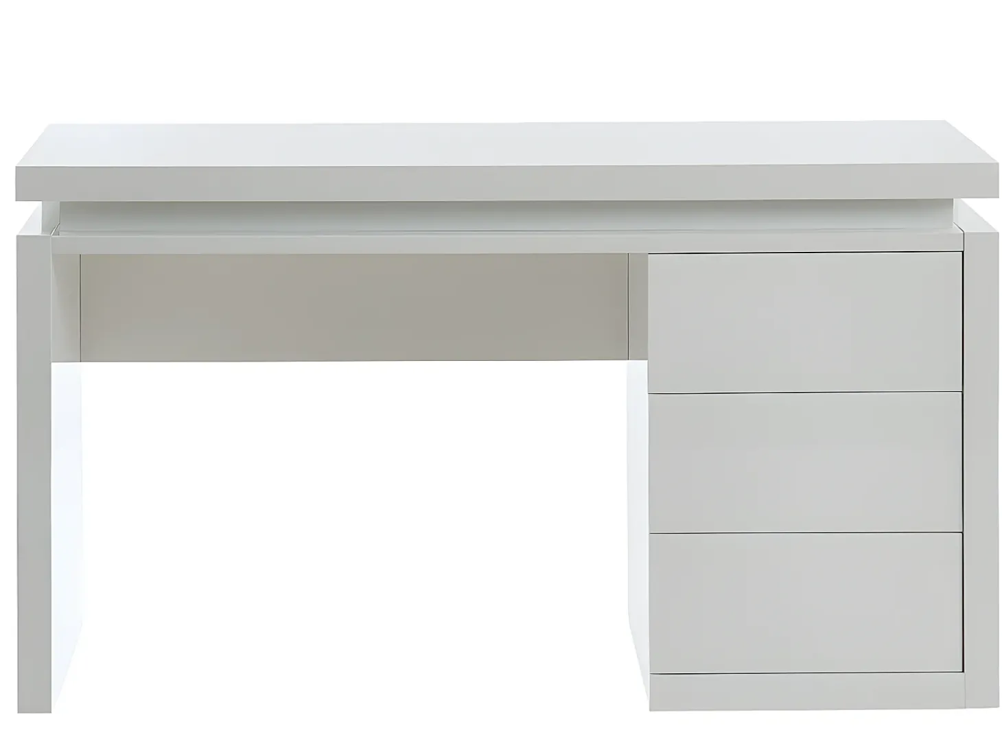 Secretária EMERSON - 3 gavetas - MDF lacado a branco - LEDs