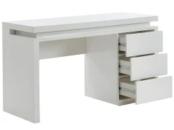 Secretária EMERSON - 3 gavetas - MDF lacado a branco - LEDs