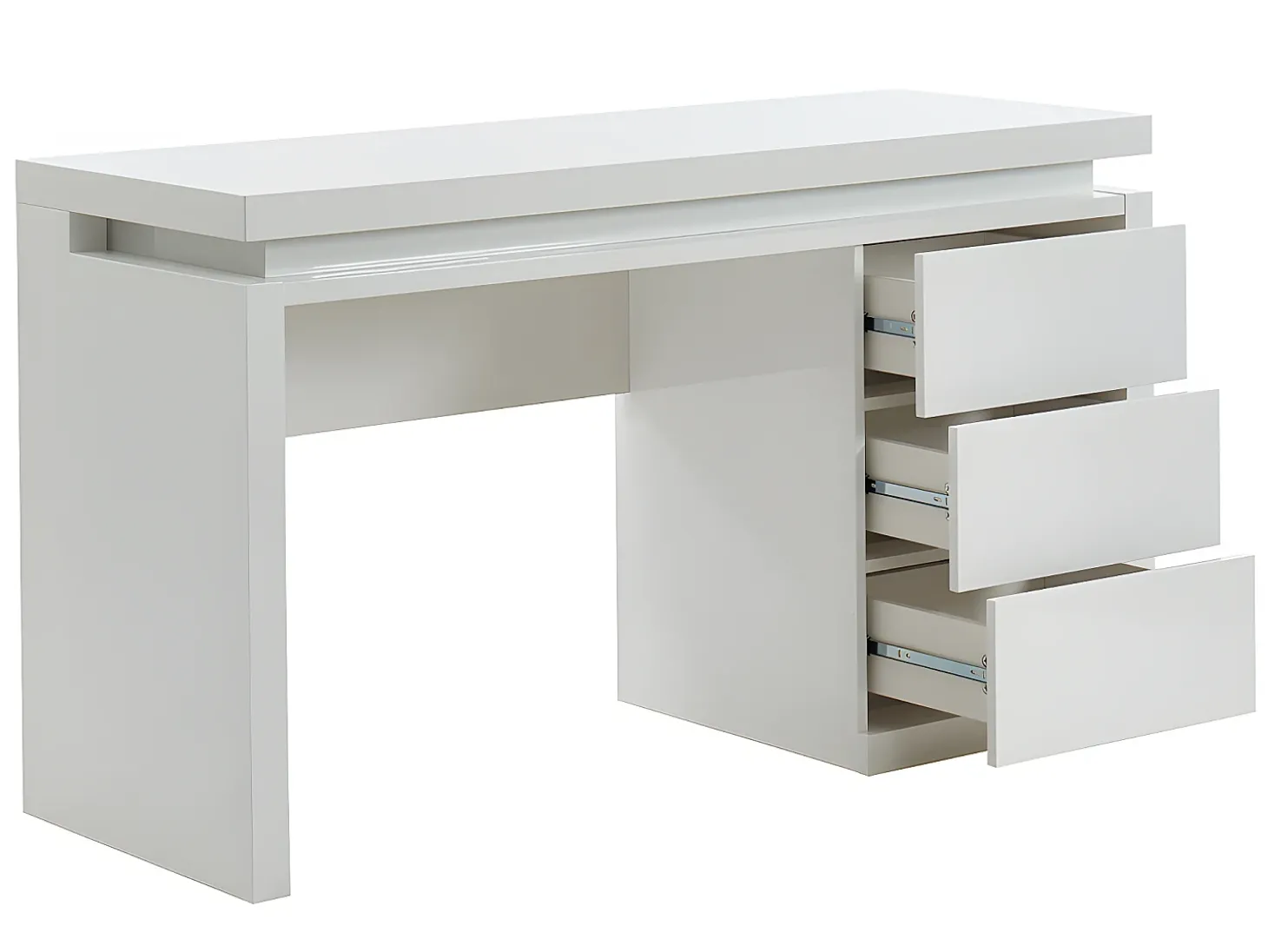 Secretária EMERSON - 3 gavetas - MDF lacado a branco - LEDs