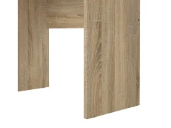 Secretária linear com três gavetas, cor carvalho branco, medidas 120 x 72 x 48 cm