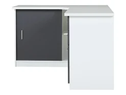 Secretária NORWY - 2 portas e 2 gavetas - Branco e Cinza