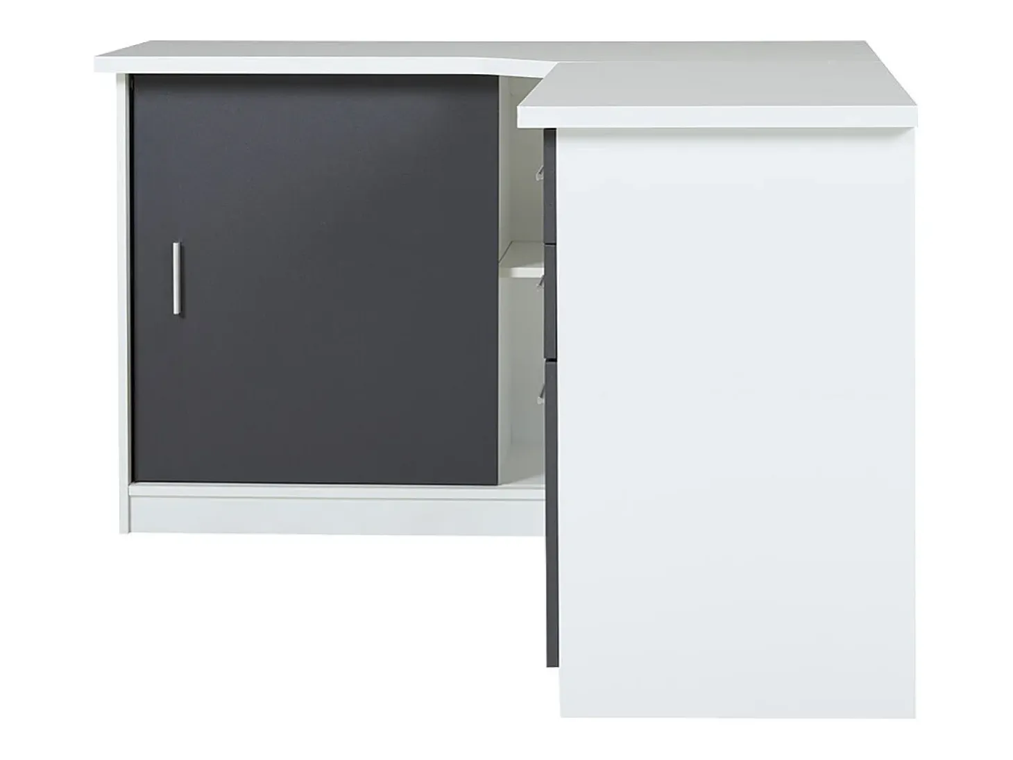 Secretária NORWY - 2 portas e 2 gavetas - Branco e Cinza