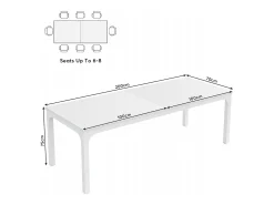 Secretária para Computador, 200 x 70 x 75 cm, Secretária para Estudantes e Trabalhadores, Secretária Dupla Secretária Longa para Computador Secretária para Estudo Escritório, Branca