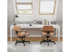 Secretária para Computador, 200 x 70 x 75 cm, Secretária para Estudantes e Trabalhadores, Secretária Dupla Secretária Longa para Computador Secretária para Estudo Escritório, Branca