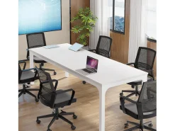 Secretária para Computador, 200 x 70 x 75 cm, Secretária para Estudantes e Trabalhadores, Secretária Dupla Secretária Longa para Computador Secretária para Estudo Escritório, Branca