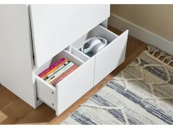 Secretária rebatível multifuncional SoBuy com prateleiras Branco-Natural 63x67x93 cm FWT109-WN