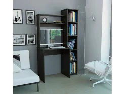 Secretária Versailles com prateleira , 162.30 cm X 98.29 cm X 45.21 cm , Preto